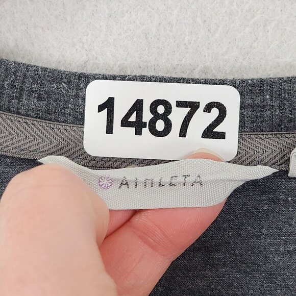 Athleta Dress Womens Small Gray Topanga Ruched T Shirt Stretch V Neck Casual - Picture 7 of 12